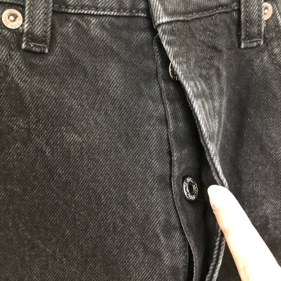Zara Dad Jeans Black Button Fly 6 - Picture 3 of 5